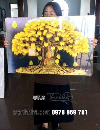 Tranh phòng thờ tráng gương, Hình tủ thờ, Tranh treo tường phòng thờ đức lưu quang tôn kính bề trên tráng gương TQC62