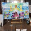 Tranh thờ Đức Huỳnh Giáo Chủ, tranh Phật Hoà Hảo tráng gương, Tranh treo tường Phật giáo Hòa hảo Đức Huỳnh Giáo Chủ ở cõi trời tráng gương UT67