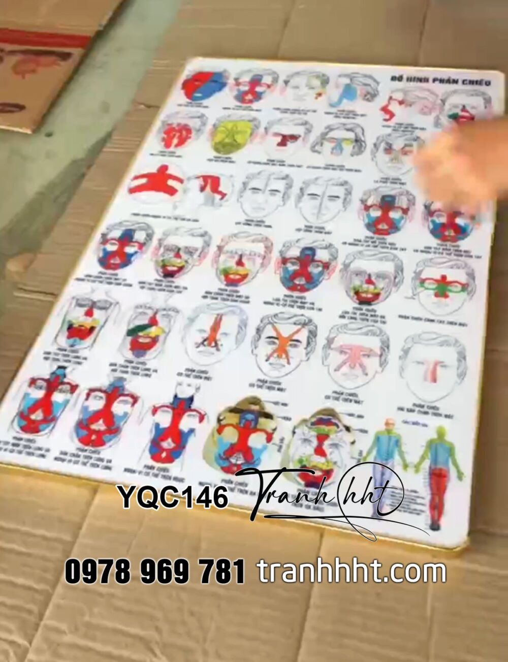 Tranh đồ hình phản chiếu, Tranh diện chẩn, tranh đồ hình diện chẩn, tranh đồng ứng y khoa, tranh đồ hình đồng ứng, Tranh Phòng Khám Y khoa tráng gương treo tường YQC146