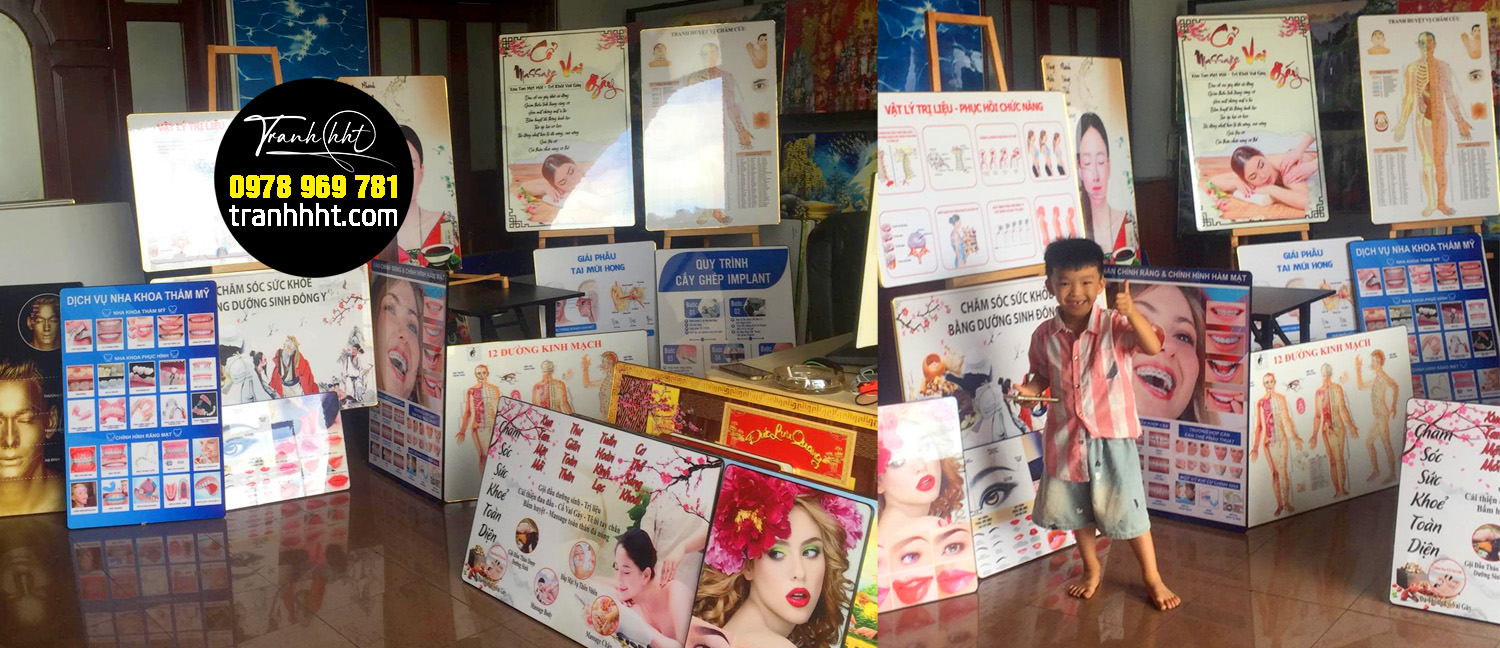 Tranh treo tường tráng gương canvas, Lịch Tết treo tường, tranh HHT, Khung tranh treo tường decor