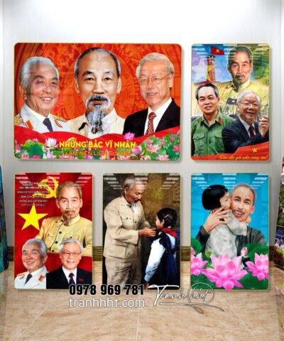 Tranh Bác Hồ bác Giáp bác Trọng