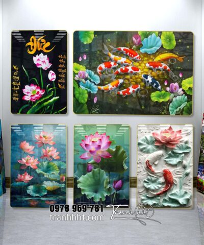 Tranh Hoa Sen Cá Chép