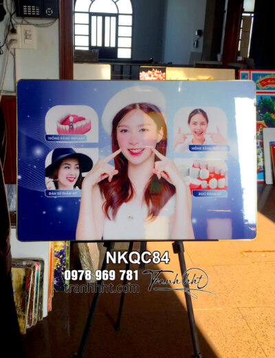 Tranh phòng khám Nha Khoa, Tranh nha khoa thẫm mỹ tráng gương treo tường, tranh Implant răng sứ, khung tranh nha khoa chăm sóc răng miệng Giải Pháp Nha Khoa Thẩm Mỹ Toàn Diện tráng gương treo tường NKQC84