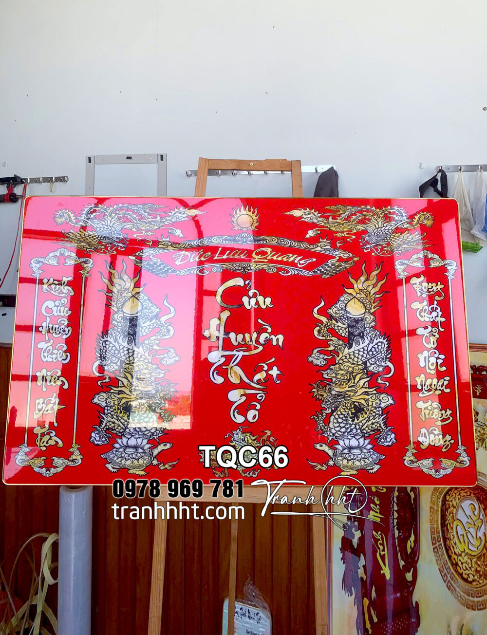 Tranh phòng thờ cửu huyền thất tổ đức lưu quang, tranh ban thờ tráng gương treo tường, tranh phòng thờ tủ thờ sập thờ,tranh thờ tổ tiên, tranh trang trí bàn thờ treo tường, tranh bàn thờ gia tiên khảm trai tôn kính treo tường TQC66