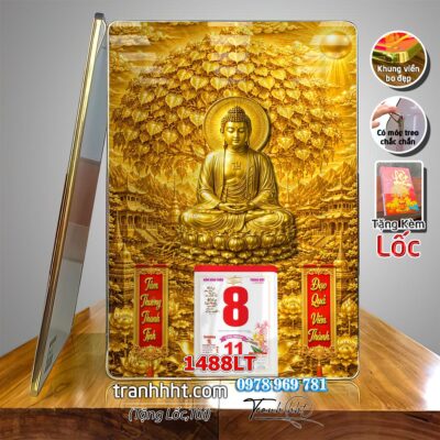 Lịch Tết Phật giáo treo tường, Lịch quan âm bồ tát tây phương tam thánh treo tường 1488LT