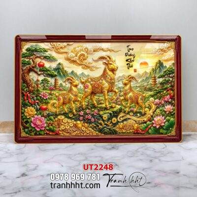 Tranh Tài Lộc Thần Tài Bonsai Tết UT2248