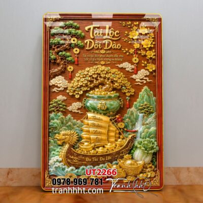 Tranh Tài Lộc Thần Tài Bonsai Tết UT2266