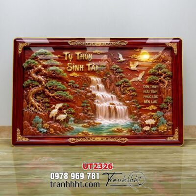 Tranh đồng quê làng quê Tây Bắc phong thuỷ treo tường UT2326