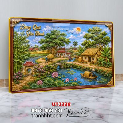 Tranh đồng quê làng quê Tây Bắc phong thuỷ treo tường UT2338
