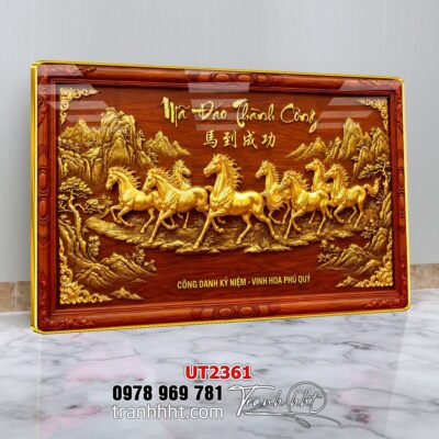 Tranh mã đáo thành công tranh ngựa bát mã UT2361