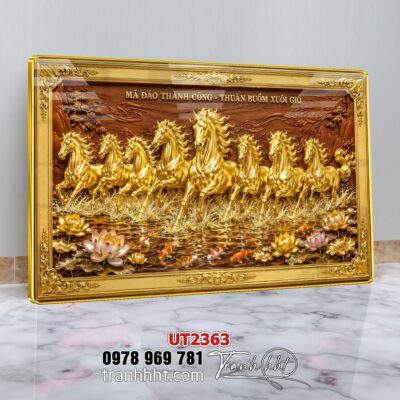 Tranh mã đáo thành công tranh ngựa bát mã UT2363
