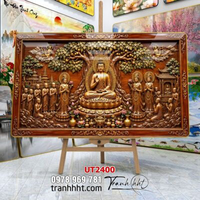 Tranh phật giáo quan âm bồ tát phật adida thích ca UT2400