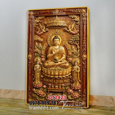 Tranh phật giáo quan âm bồ tát phật adida thích ca UT2423