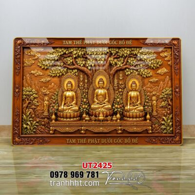Tranh phật giáo quan âm bồ tát phật adida thích ca UT2425