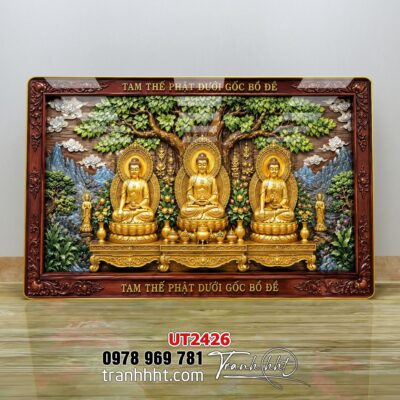Tranh phật giáo quan âm bồ tát phật adida thích ca UT2426