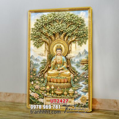 Tranh phật giáo quan âm bồ tát phật adida thích ca UT2427