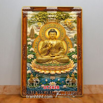Tranh phật giáo quan âm bồ tát phật adida thích ca UT2428