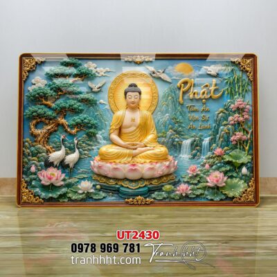 Tranh phật giáo quan âm bồ tát phật adida thích ca UT2430