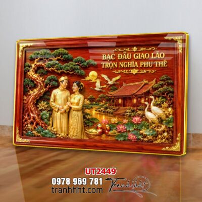Tranh thư pháp tri ân cha mẹ thầy cô treo tường UT2449