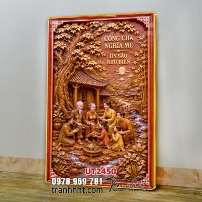Tranh thư pháp tri ân cha mẹ thầy cô treo tường UT2450