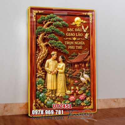 Tranh thư pháp tri ân cha mẹ thầy cô treo tường UT2451