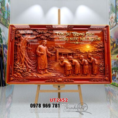 Tranh thư pháp tri ân cha mẹ thầy cô treo tường UT2452