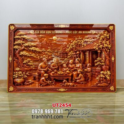 Tranh thư pháp tri ân cha mẹ thầy cô treo tường UT2454