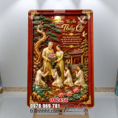 Tranh thư pháp tri ân cha mẹ thầy cô treo tường UT2456