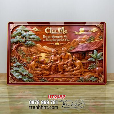 Tranh thư pháp tri ân cha mẹ thầy cô treo tường UT2457