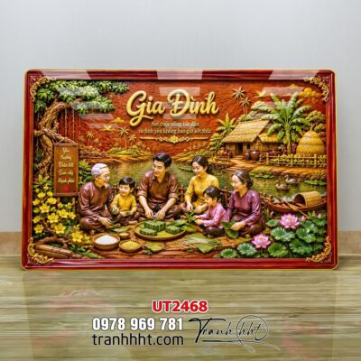 Tranh thư pháp tri ân cha mẹ thầy cô treo tường UT2468