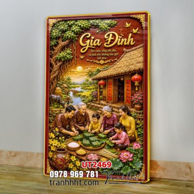 Tranh thư pháp tri ân cha mẹ thầy cô treo tường UT2469
