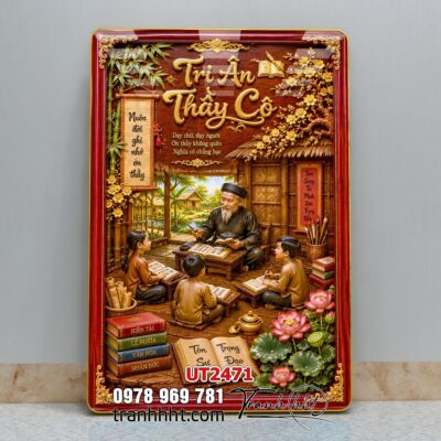 Tranh thư pháp tri ân cha mẹ thầy cô treo tường UT2471