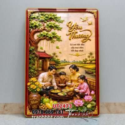 Tranh thư pháp tri ân cha mẹ thầy cô treo tường UT2473