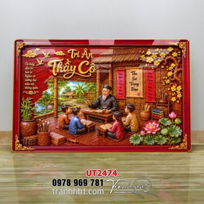 Tranh thư pháp tri ân cha mẹ thầy cô treo tường UT2474