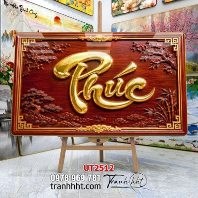 Tranh thư pháp tri ân cha mẹ thầy cô treo tường UT2512