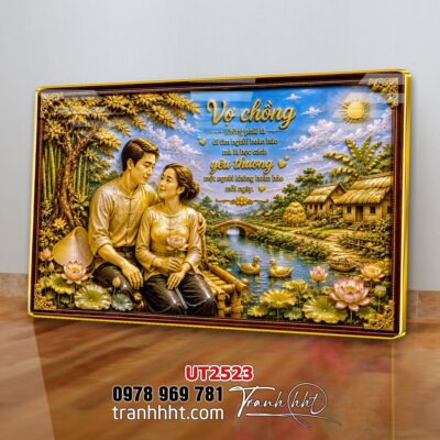 Tranh thư pháp tri ân cha mẹ thầy cô treo tường UT2523