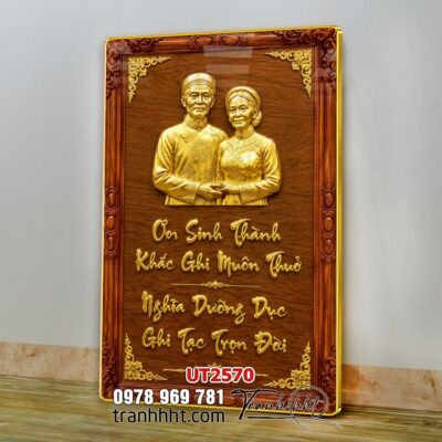 Tranh thư pháp tri ân cha mẹ thầy cô treo tường UT2570