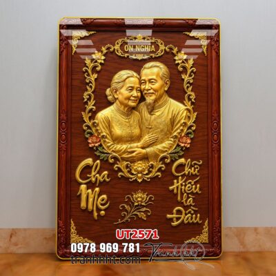 Tranh thư pháp tri ân cha mẹ thầy cô treo tường UT2571