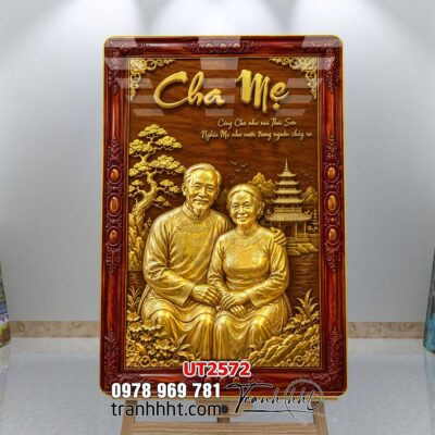 Tranh thư pháp tri ân cha mẹ thầy cô treo tường UT2572
