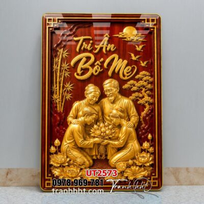 Tranh thư pháp tri ân cha mẹ thầy cô treo tường UT2573