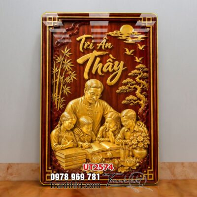 Tranh thư pháp tri ân cha mẹ thầy cô treo tường UT2574