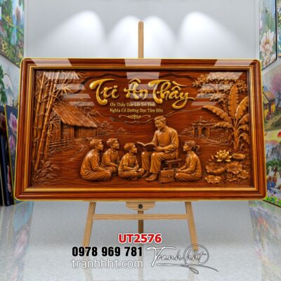 Tranh thư pháp tri ân cha mẹ thầy cô treo tường UT2576