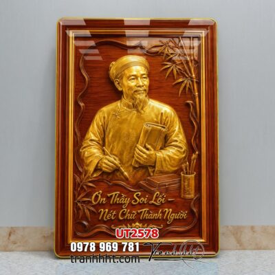 Tranh thư pháp tri ân cha mẹ thầy cô treo tường UT2578