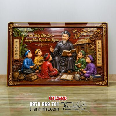 Tranh thư pháp tri ân cha mẹ thầy cô treo tường UT2580