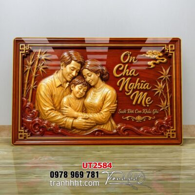 Tranh thư pháp tri ân cha mẹ thầy cô treo tường UT2584
