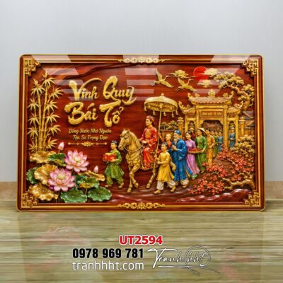 Tranh thư pháp tri ân cha mẹ thầy cô treo tường UT2594