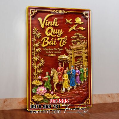 Tranh thư pháp tri ân cha mẹ thầy cô treo tường UT2595