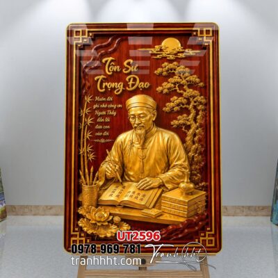 Tranh thư pháp tri ân cha mẹ thầy cô treo tường UT2596