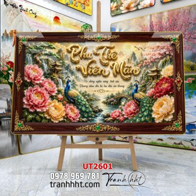 Tranh thư pháp tri ân cha mẹ thầy cô treo tường UT2601