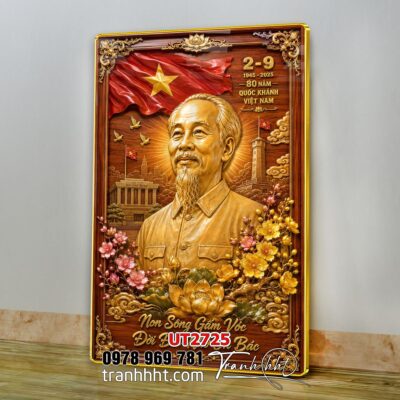 Tranh bác Hồ bác Giáp tranh Vĩ Nhân Quốc Khánh treo tường UT2725